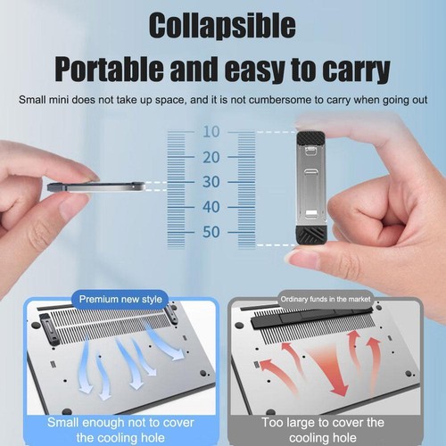 Laptop Cooling Stand,Ergonomic Laptop Cooling Pad Small Cooler Invisible GX T3I0 - Photo 11/14