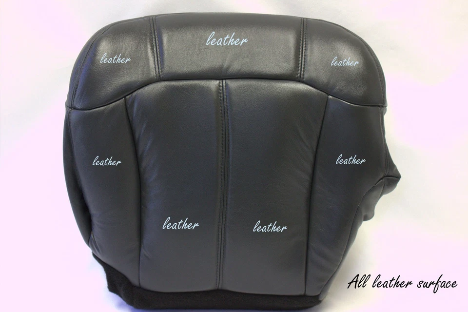 Chevy 1500 HD 2500 HD 3500 2001 2002 parte inferior del conductor cubierta de asiento de cuero negra Foto 2 de 4