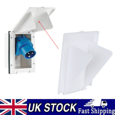 230V Mains Hook Up Inlet Socket Box Lid Flap Caravan For VW Motorhome ...