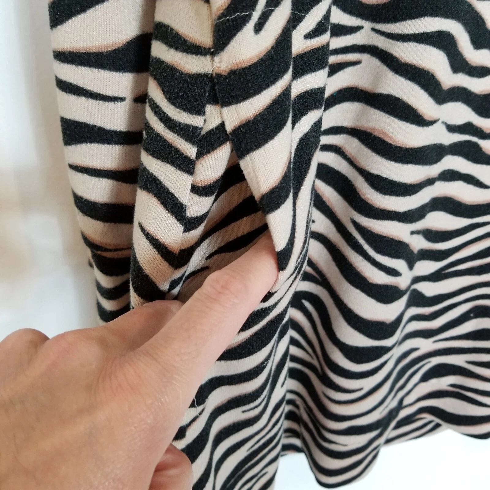 Vestito donna Kate Spade stampa animalier manica lunga taglia S marrone beige maglia pullover