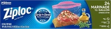 Ziploc Half Gallon Marinade Food Storage Bags for Meal Prep, 24 Count