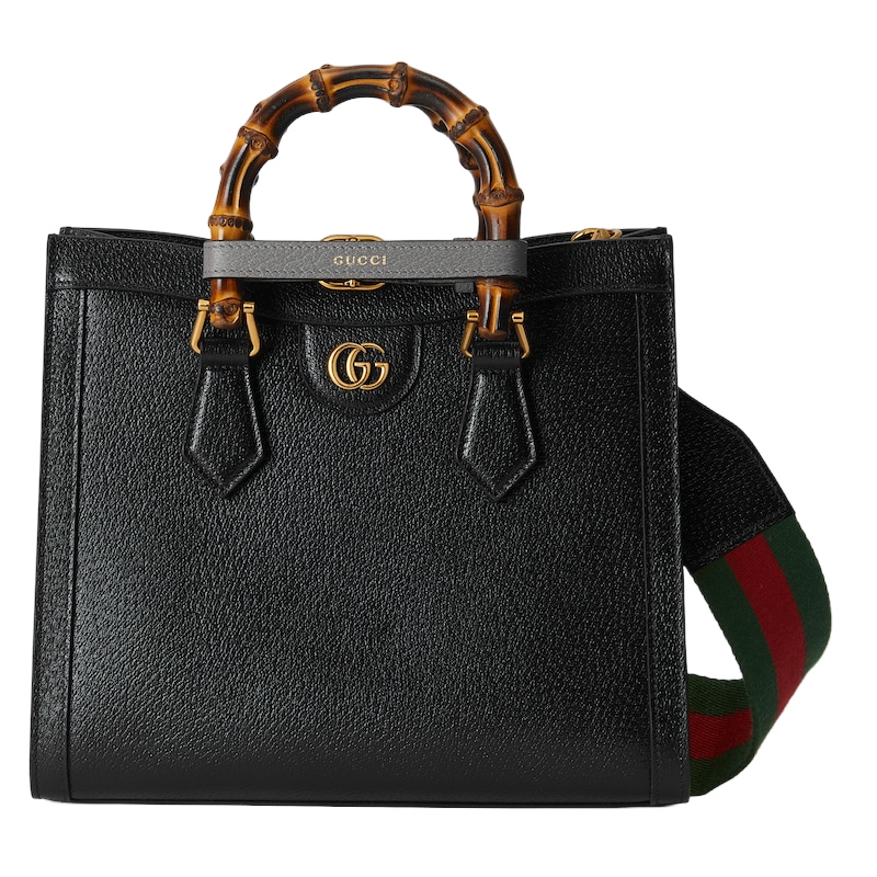 GUCCI Diana Medium $4490 Black Leather Tote Bag New And Authentic