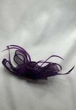 Purple hair fascinator church/wedding