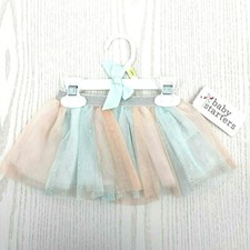 Baby Starters 3mo Pink Blue Glittered Tulle Tutu Silver Metallic Elastic Waist