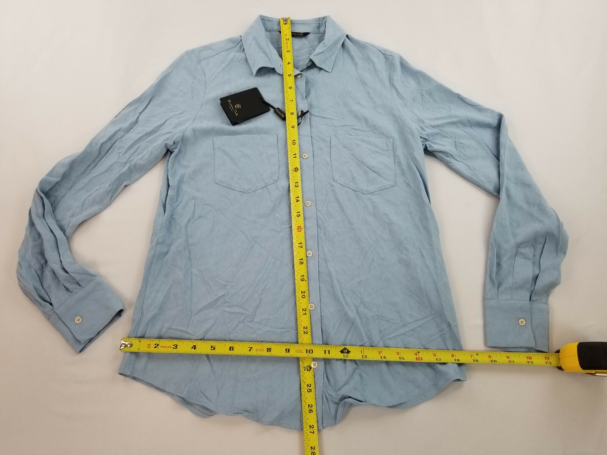 売れ筋商品|||マッシモ ドゥッティ シャツ レディース トップス Blouse - light blue MOSSIMO DUTTI Sz 6 or SMALL Womens BLOUSE SHIRT TOP Made In