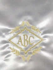 Bridal Satin Western hat liners. Quality liners W/ Monogram Black or Gold HV261