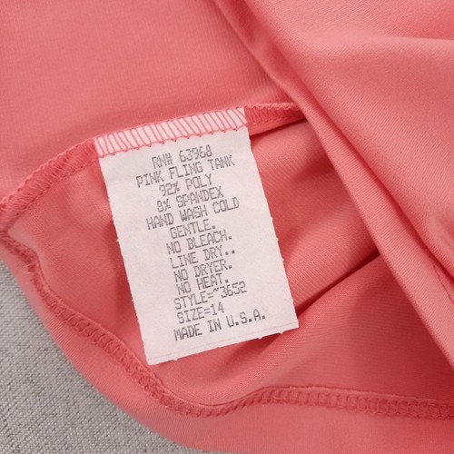 Vintage Rubbies Tank Top Girls 14 Coral Pink Sequin Cami USA Y2K Stretch Straps - Picture 6 of 8
