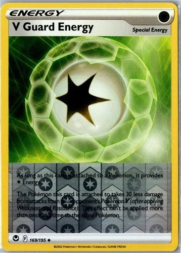 Pokemon Card - V Guard Energy Silver Tempest 169/195 Uncommon Reverse Holo NM