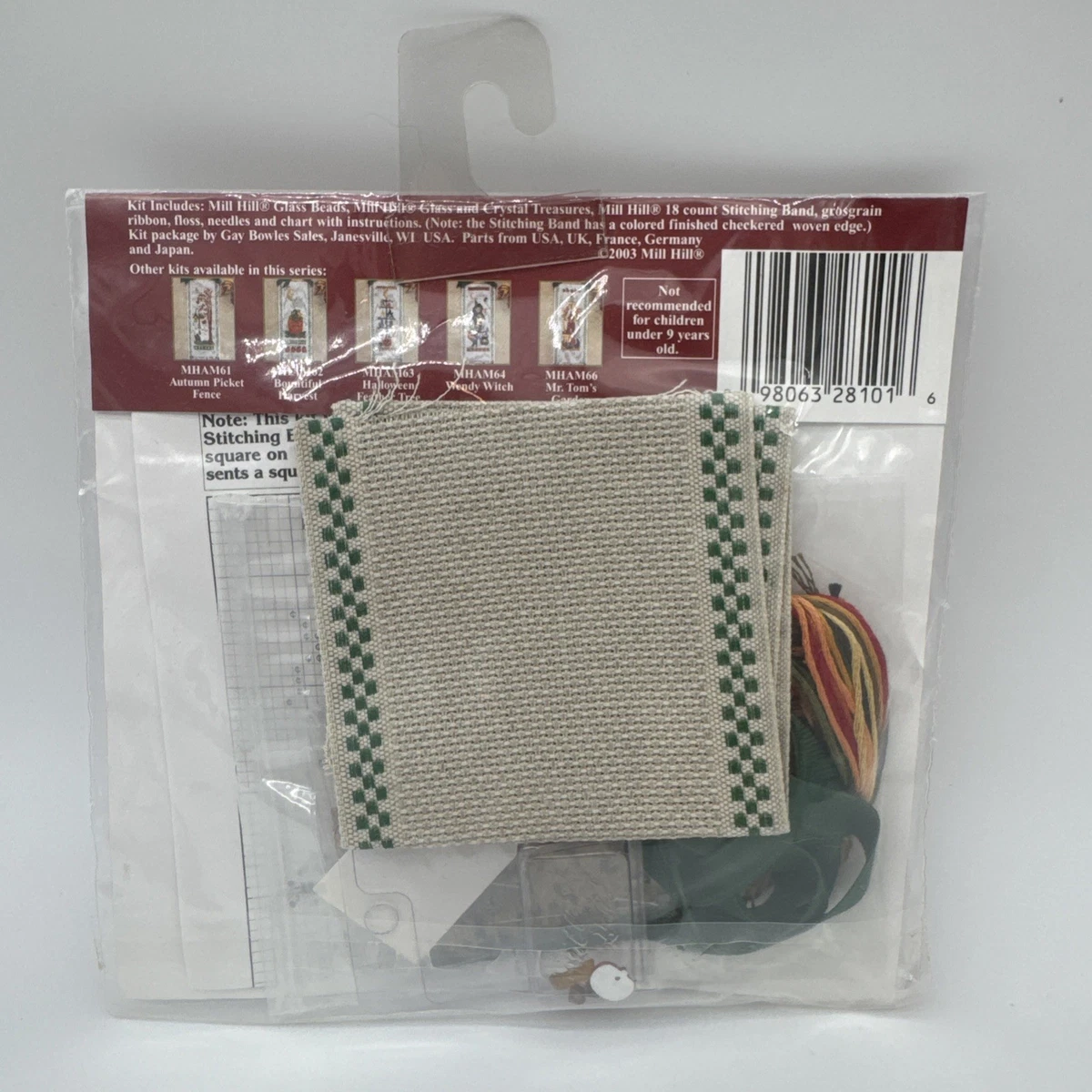 Vtg 2003 Mill Hill Autumn Treasured Stitch Banded Kit PUMPKIN FIELD-MHAM65