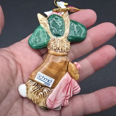 Schmid Beatrix Potter Ornament Lot of 4 Vintage Christmas Peter