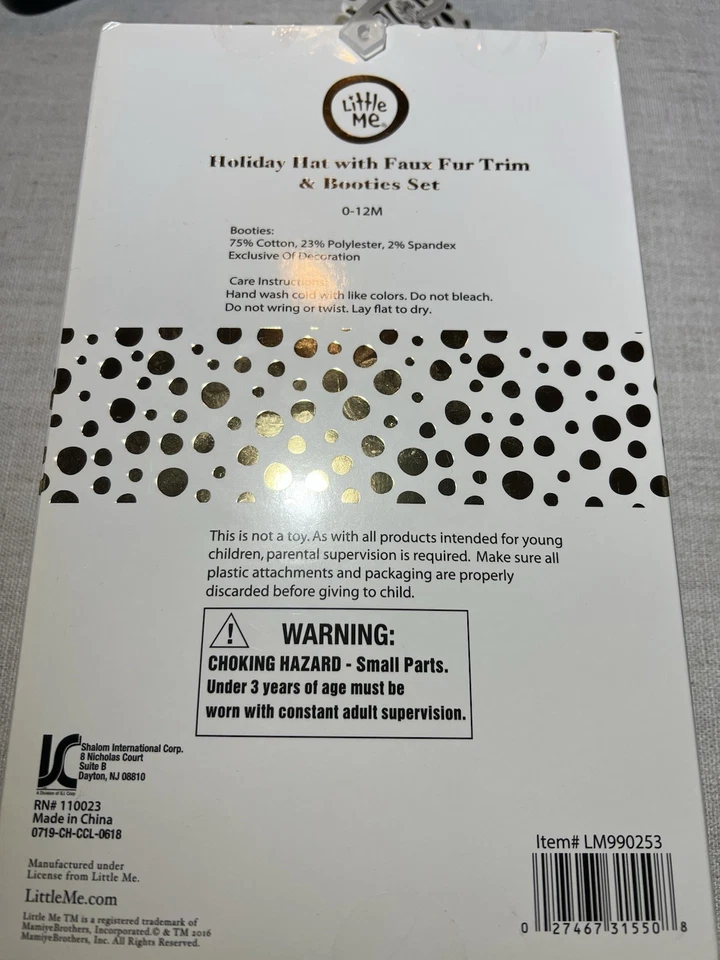 Little Me My 1st Christmas Holiday Set de Sombrero y Botín 0-12 Meses Foto 4 de 4