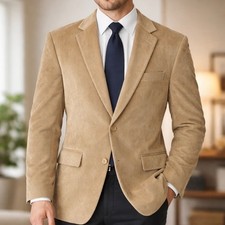 Lauren Ralph Lauren Fine Wale Corduroy Blazer Men 42R Pinwale Paisley Lined Vent
