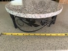 Metal Base 13” Round Stone Pedestal Stand Cake Stand Counter Center Piece — photo 1
