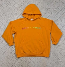 Camp High Collective Hoodie Sweatshirt Mens L Orange Graphic Streetwear Lounge