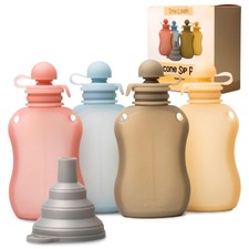 Reusable Pouches for Toddlers Silicone Refillable Baby Food Feeder with Funne...