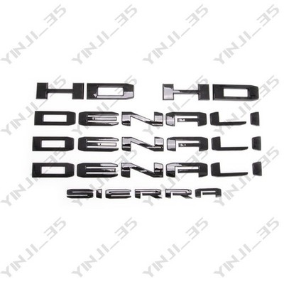 2019-2026 GlOSS Black DENALI HD SIERRA Emblems Fit GMC Sierra 1500 2500hd 3500hd