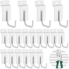 60 PCS Heavy Duty Slatwall Hooks J Shaped Shelf Brackets Hangers White Garage