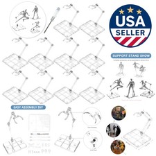Lightweight 10-Piece Action Figure Display Stand Set - Easy Assembly Included