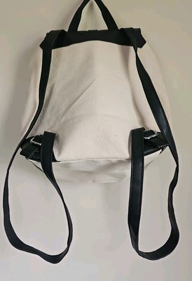 Deux Lux Beige Cream Canvas Vegan Leather Demi Backpack | eBay display picture 3