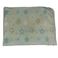Circo Green Thin Light Weight Baby Blanket Blue Green Yellow White Stars Fleece