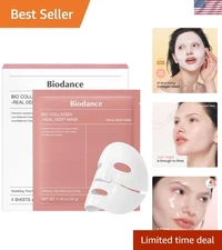 -Collagen Deep Hydration Mask - Korean Skincare, Pore Minimizing, 4 Pack