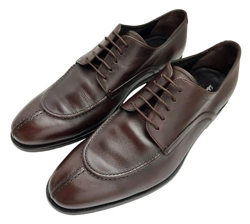 $1090 Salvatore Ferragamo GUSTAV Studio Shoes Brown Split Toe Blucher Oxfords 9