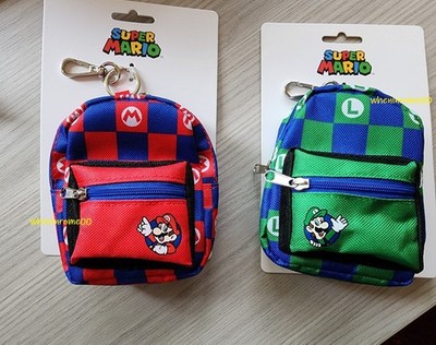 NEW SUPER MARIO MINI Bag Charm Backpack Keychains MARIO & LUIGI CUTENESS x2   