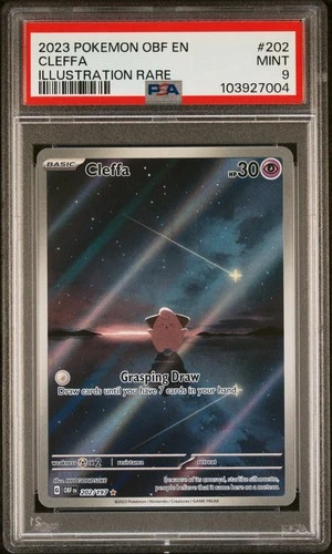 Pokemon TCG Obsidian Flames Cleffa #202 Illustration Rare 2023 Mint PSA 9