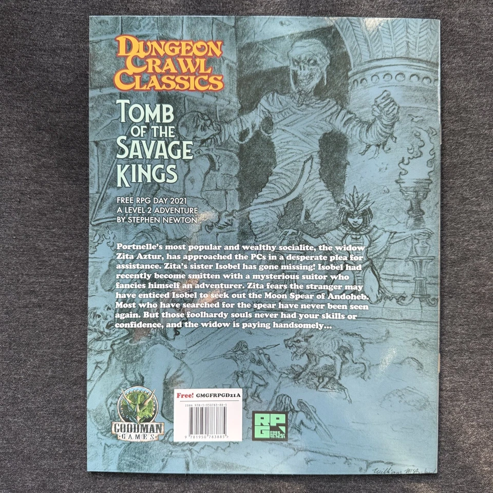DCC Tomb of the Savage Kings Juego de rol gratuito Día 2021 Dungeon Crawl Classics Foto 2 de 4