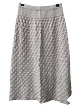 Vintage 1980s Pink Coquette Open Weave Crochet skirt Sz 8 Elastic Festival Fairy