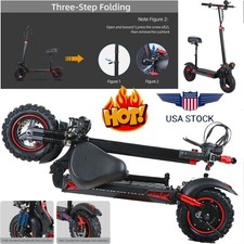 Folded Electric Scooter 48v 1200W For Adult 11"Off Road Fat Tires Fast Speed MAX
