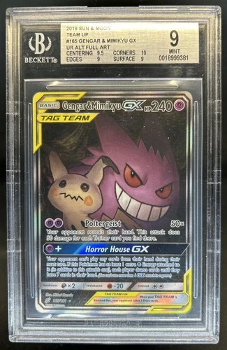 2019 Pokemon SM Team Up Gengar Mimikyu #165/181 BGS 9