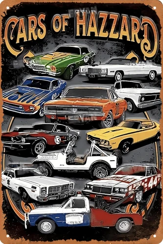 Vintage Racing Car Tin Sign, Retro Garage Metal Sign, Car Lover Gift,Wall Decor