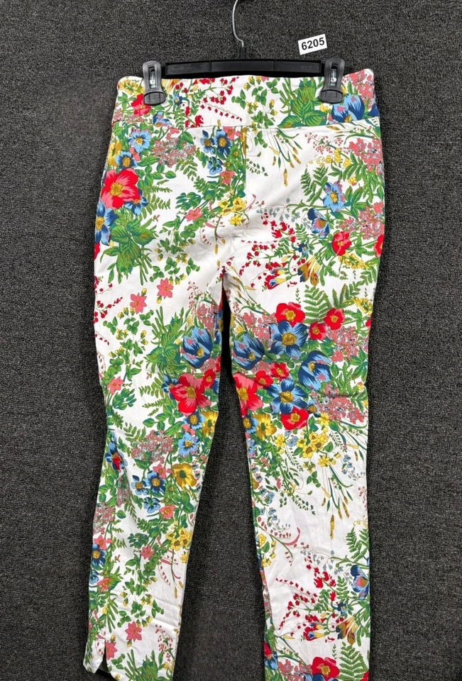 Pantalón tobillo elástico suave envolvente en flor blanco floral talla M Foto 2 de 4