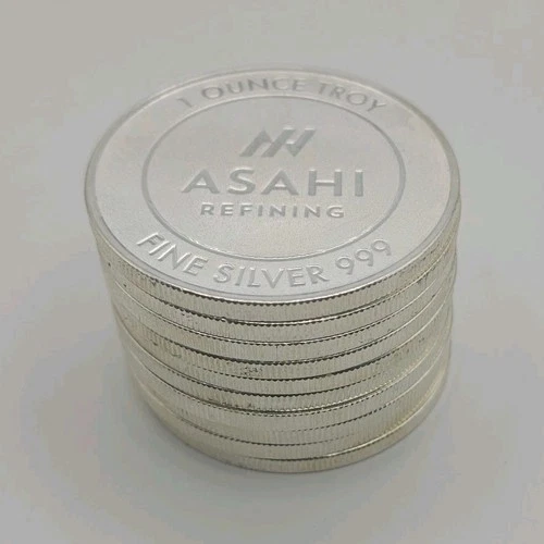 Asahi Refining 1 oz .999 Fine Silver Round 10 oz total