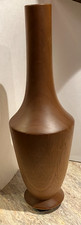 Handcrafted, Wood, Turned Vase 9 1/2" Tall Simple Mid Century Modern Retro Boho