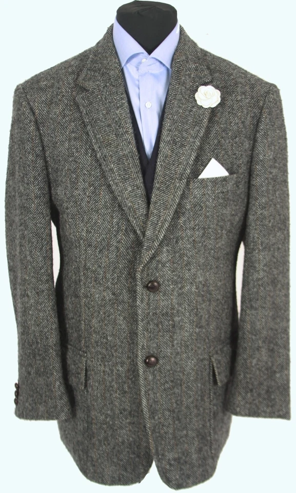 Harris Tweed Jacket Blazer 44S Herringbone Weave BARUTTI EDITION Hacking Sports - Image 2 of 4