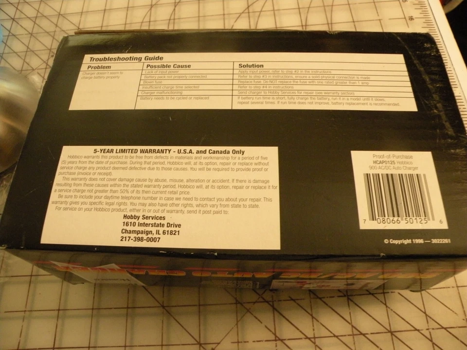 BOXED Hobbico HCAP0125 AC/DC NiCd Charger 900 Fast/Trickle R/C Car Truck Boat - Image 4 of 4
