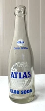 Vintage Soda Pop Beverage Bottle - Atlas Club Soda Detroit, Michigan