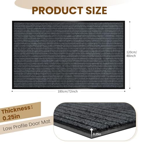 Door Mat, Heavy Duty Large Doormat Entrance Mat, 48" x 72