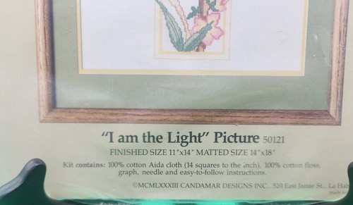 New Something Special Cross stitch kit "i am the Light" John 8:12 picture 14x18" - Picture 3 of 4