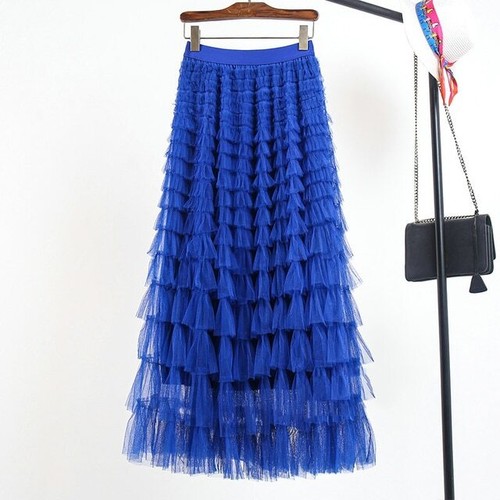 Women's Mesh Midi Tutu Skirt Premium Raffle Tulle One-size - Picture 9 of 36