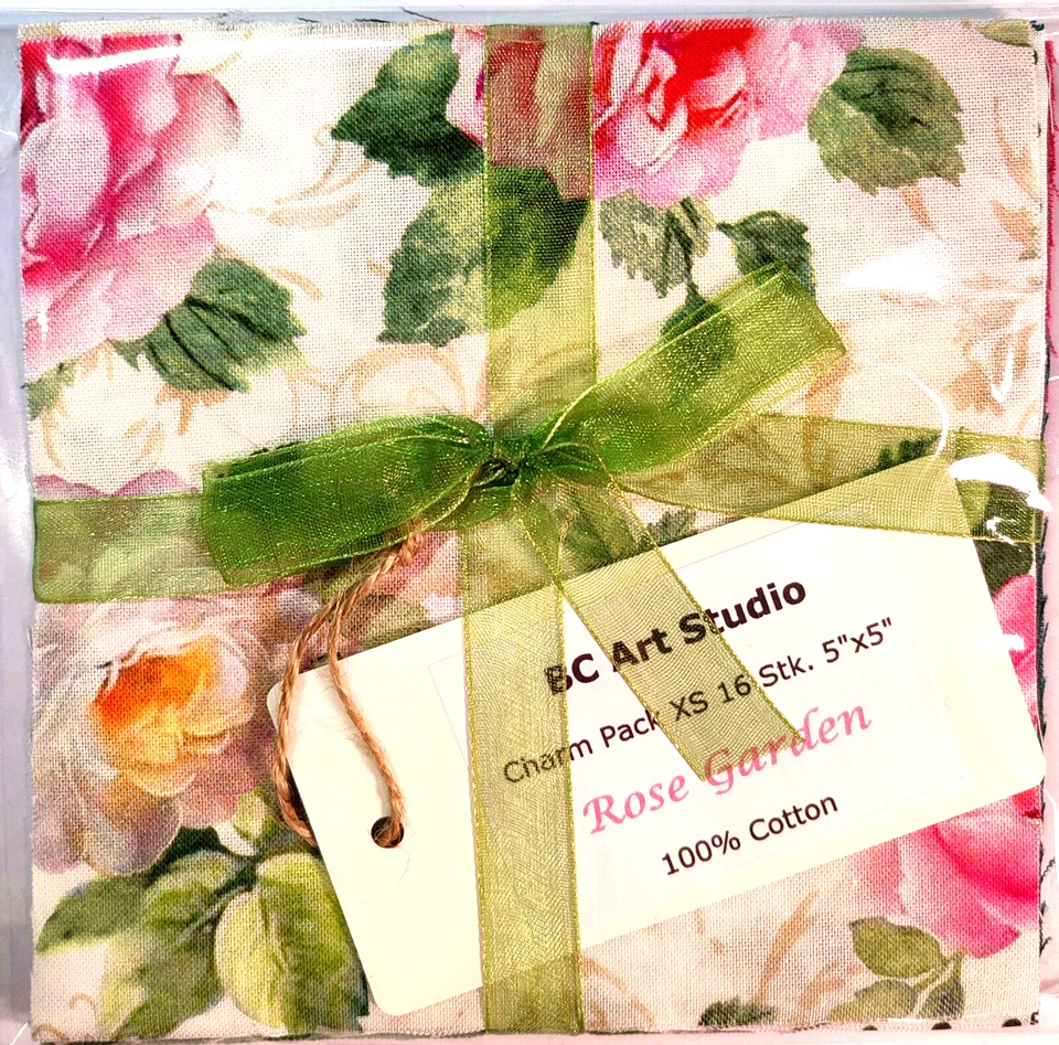 Charm Pack XS 5in Moda Kaufman 16Stk. Rose Garden 12,7cm Patchworkstoff - Bild 2 von 3