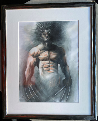 Mubashar Ahmad Wolverine 2011 Original Art 30x22 Framed in Perfect Condition