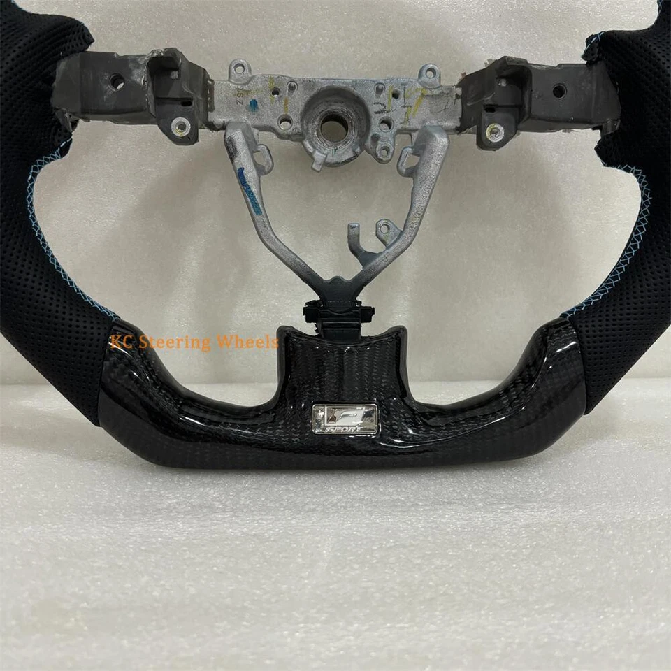 Volante de fibra de carbono línea azul para LEXUS 2007 2008 2009 ES 2006-2011 GS Foto 2 de 4