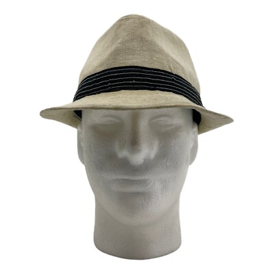 帽子 STENTOR Vintage Fedra Hat Vintage STETSON Fedora Mens L XL Linen Cotton Lightweight Hat Cap