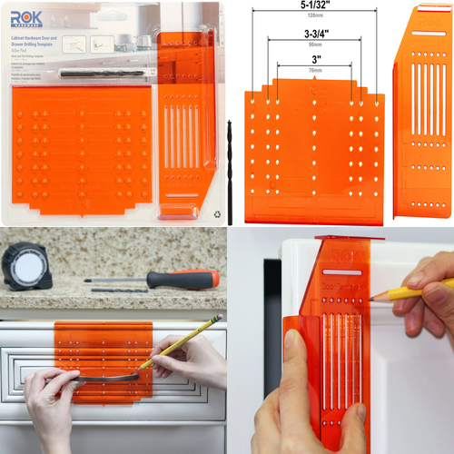 NEW Knob Install Jig Drawer Pull Handle Door Drill Hole Guide