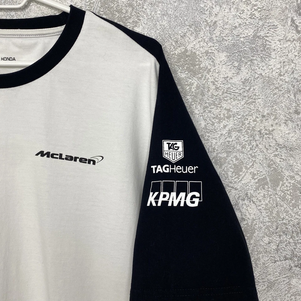 MCLAREN / HONDA Formula 1 Jenson Button F1 T-Shirt White Men's Size L - Image 4 of 4