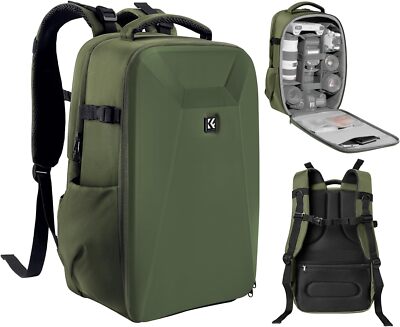 K&F Concept Extra Large Camera Backpack Hardshell DSLR Bag for Nikon Sony Canon