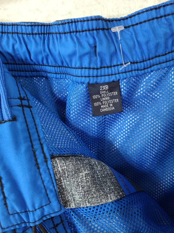 Roundtree & Yorke Multicolor Striped Tropical Swim Trunks Board Shorts Mens 2XB - Image 3 of 4